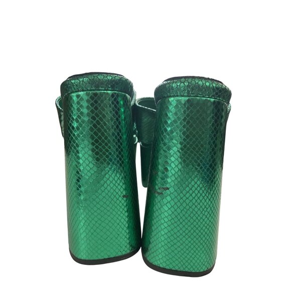 Topshop women's size 10 Green Snake-Effect Platform Heels  shoes - Picture 3 of 7